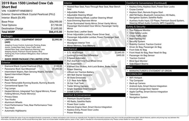 ram ram 1500 pickup 2019 1C6SRFHT1KN838812 image ram ram 1500 pickup 2019 1C6SRFHT1KN838812 image